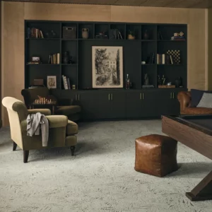 Textured gray carpet in a modern living room | A & S Carpet Collection